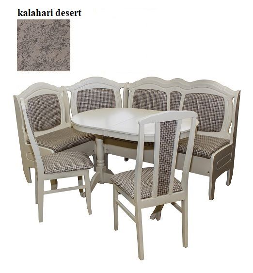 Кухонный угол "Престиж" со стульями белый kalahari desert