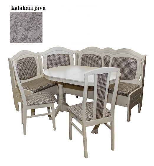 Кухонный угол "Престиж" со стульями белый kalahari java