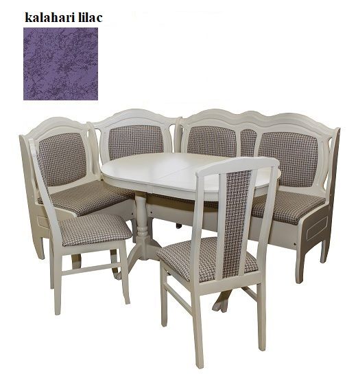 Кухонный угол "Престиж" со стульями белый kalahari lilac