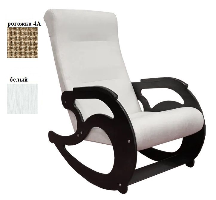 Кресло-качалка белый рогожка 4А
