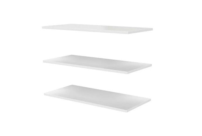 Гостиная "Грация" (ЛАК) Комплект полок ЛДСП на шкаф с витриной 1дв.420мм. (гостиная) (Белый/Белый)