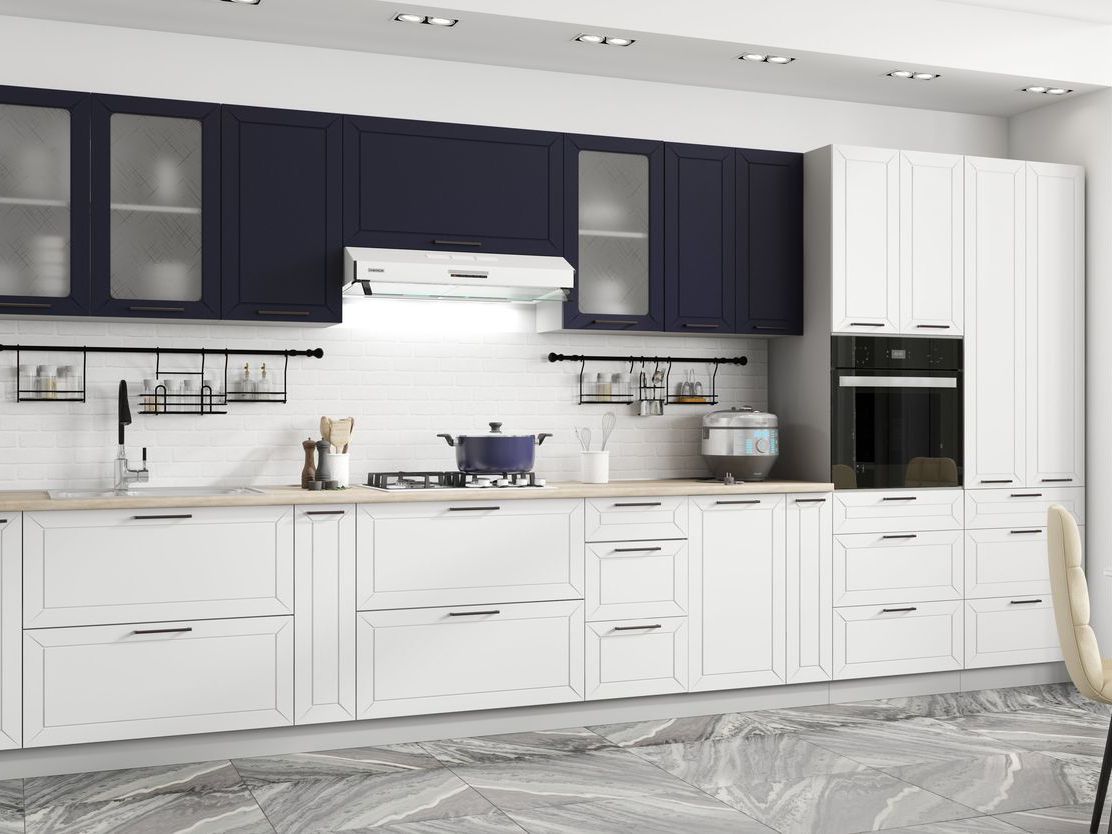 Шкаф навесной 600 (горизонтальный со стеклом) ШГ600с/360 Вектор/Бланж (ФАСАД)