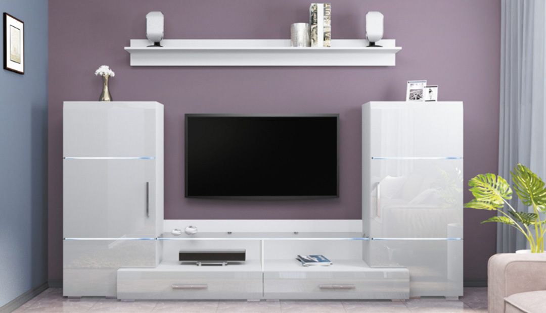 Гостиная "Домино" комод 3ящ-2дв. ПАКЕТ КОРПУСА (Белый)