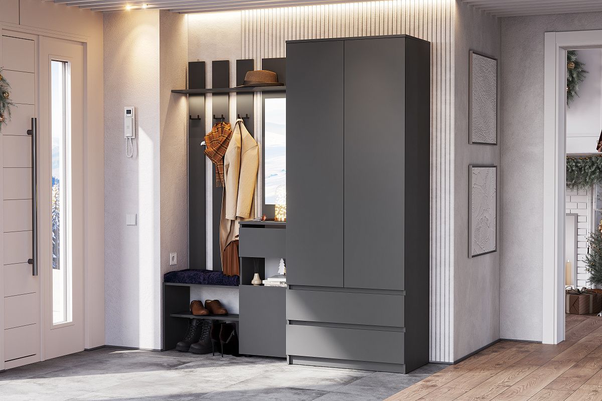 Шкаф двухстворчатый с ящиками "Денвер" 