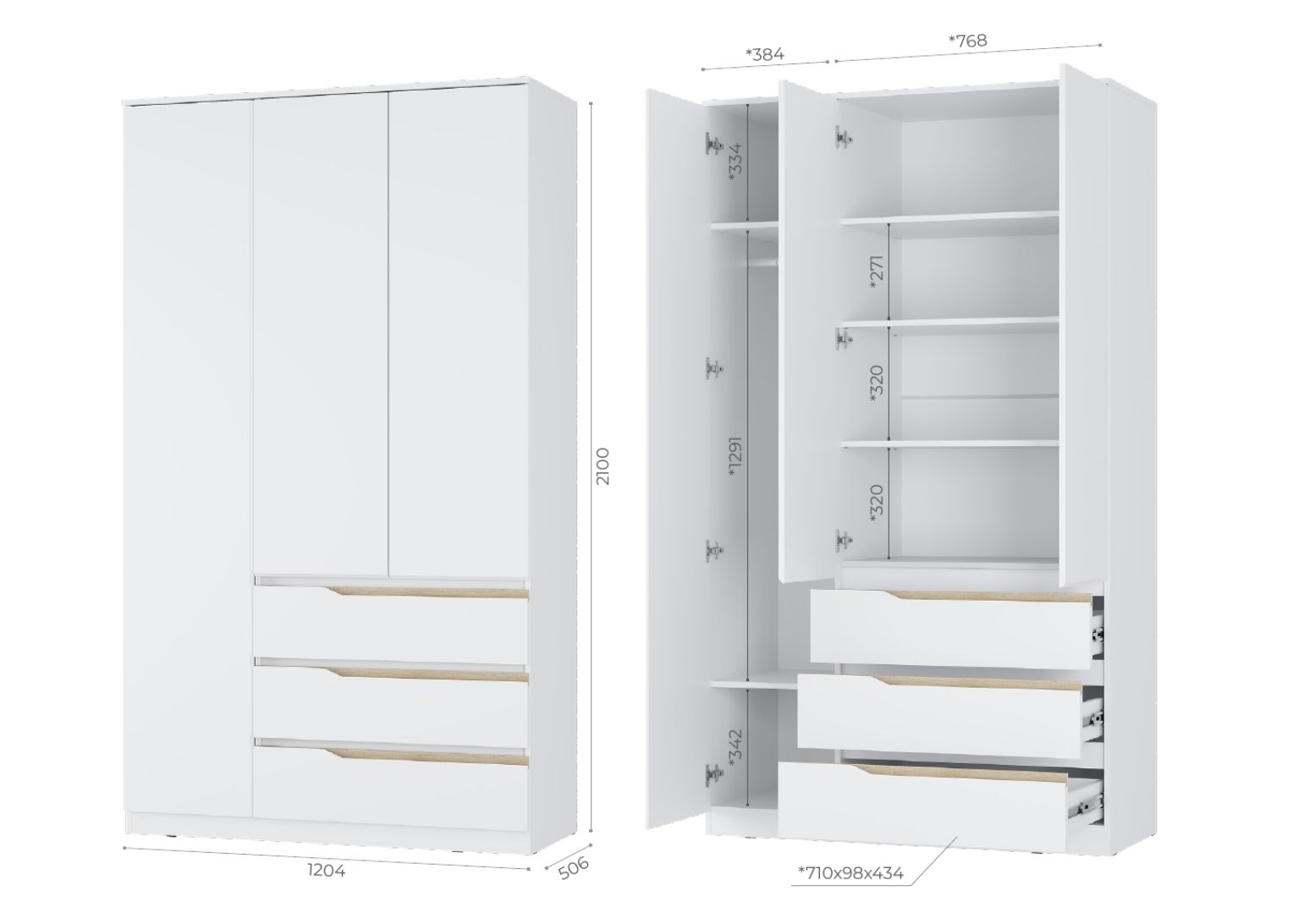 Шкаф 3-х створчатый "Тиана"